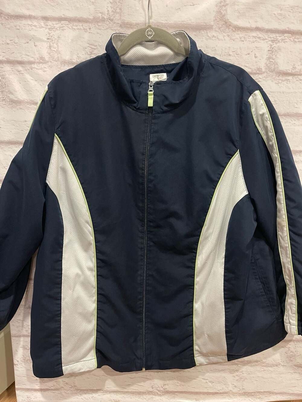 Danskin Now Active Jacket 2X/2XG (18W-20W) Dark Navy Mesh Panel Windbreaker